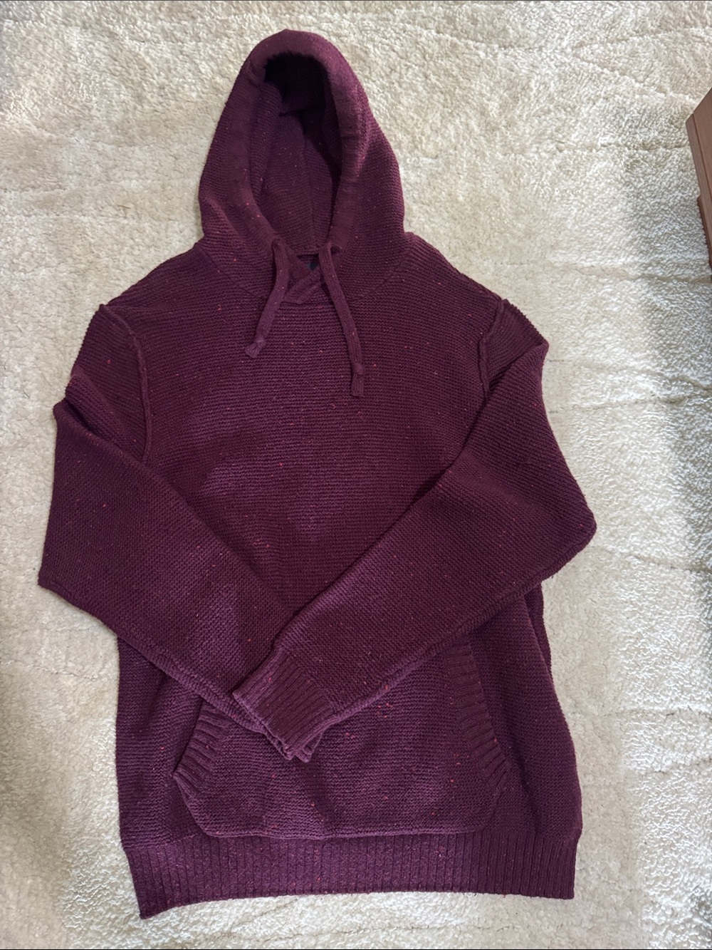 American Eagle Outfitters Men's Deep Wine Knit Hoodie